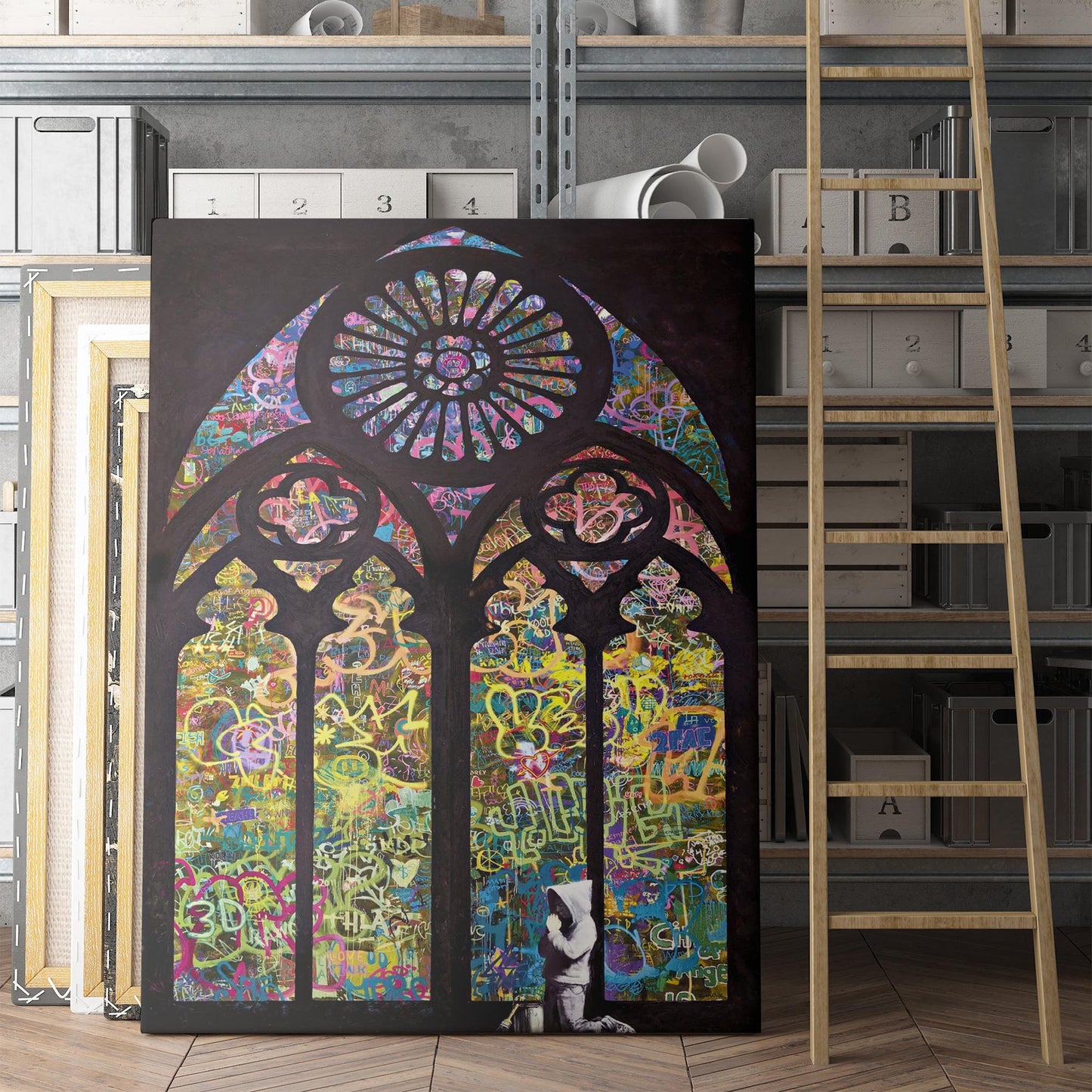 Stained Glass Window Graffiti Banksy