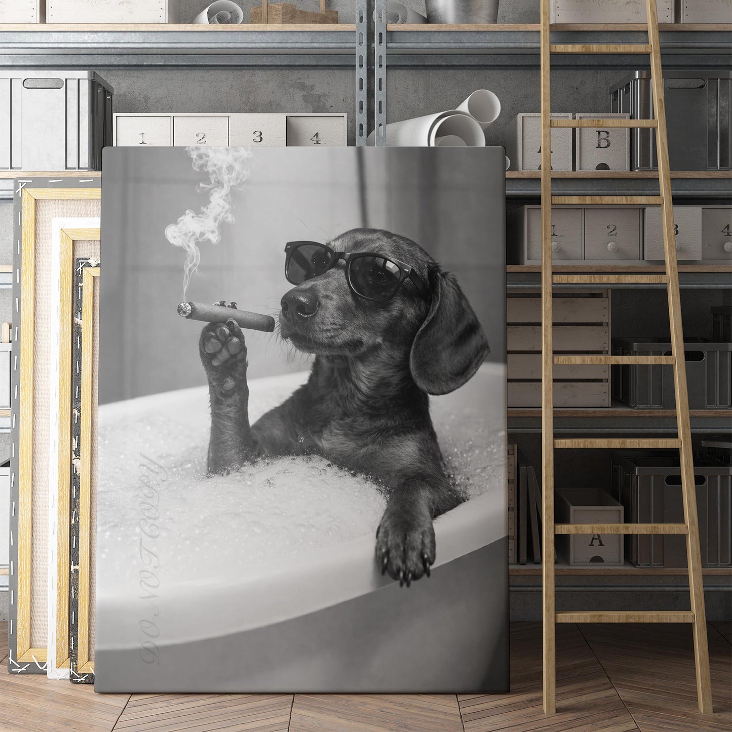 Dachshund Dog Bathtub Cigar