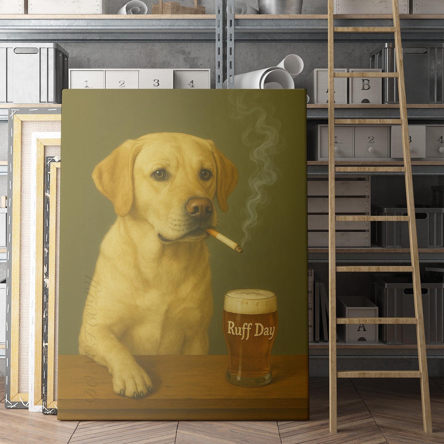 Yellow Labrador Retriever Dog Ruff Day