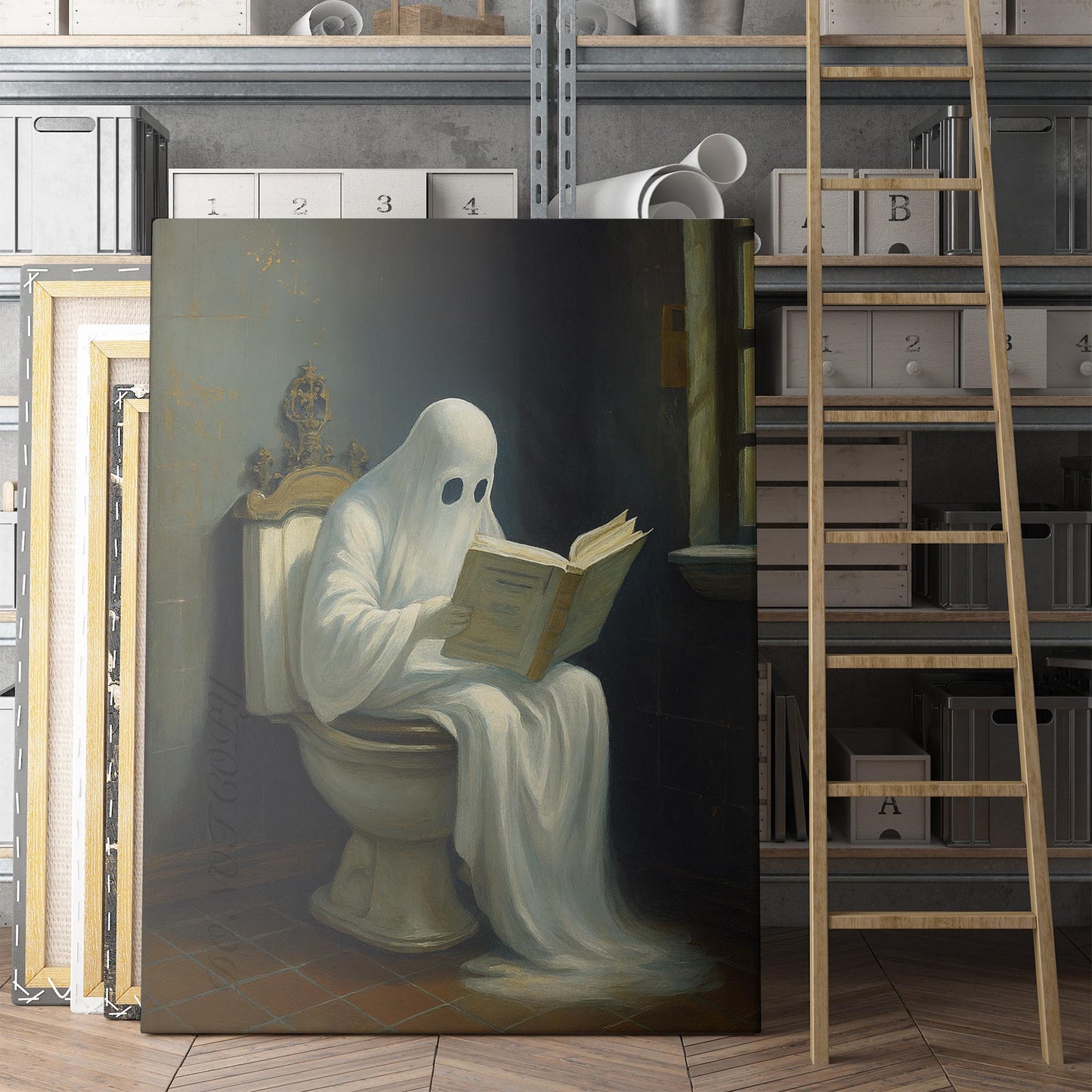 Ghost Reading On The Toilet