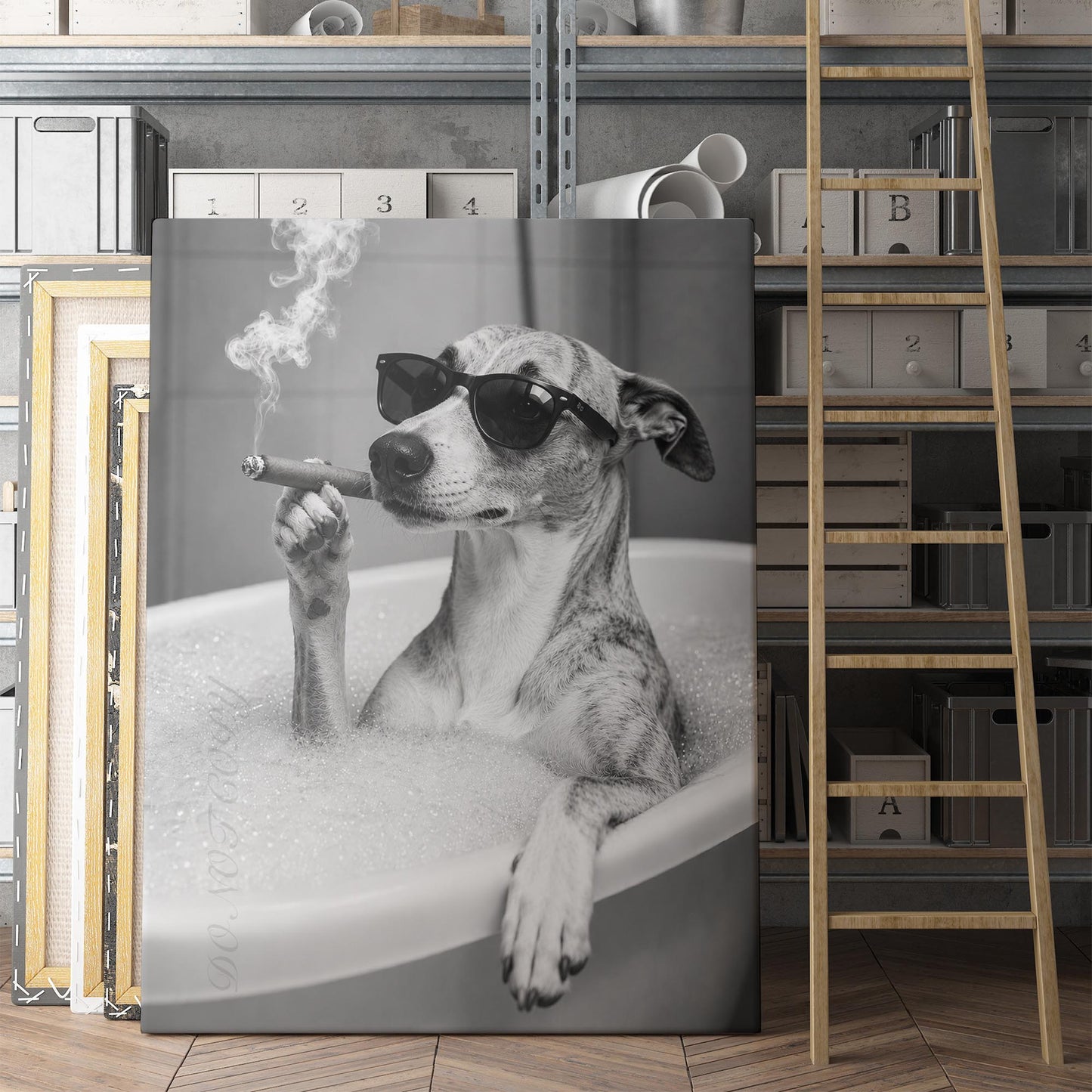 Whippet Dog Bathtub Cigar