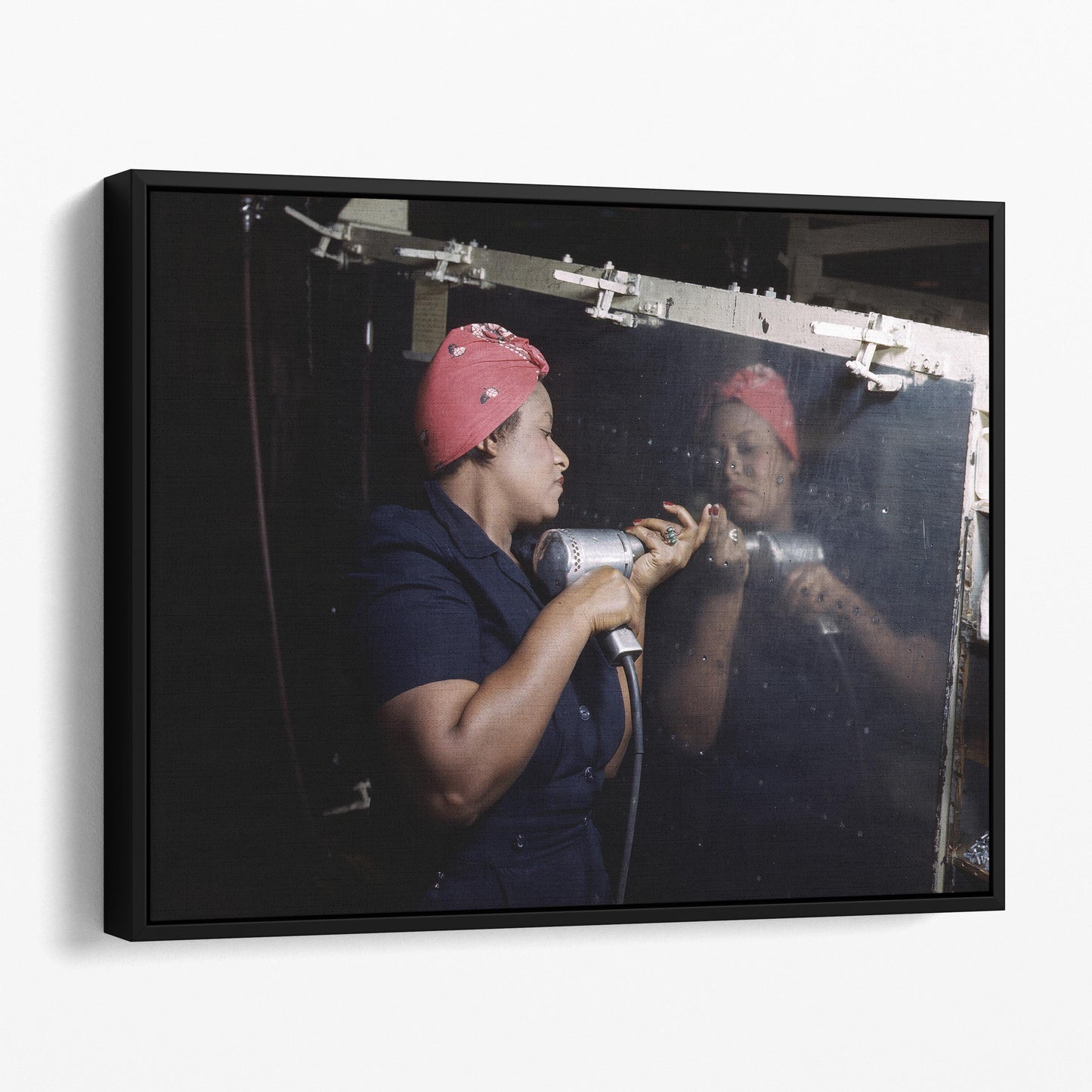 A Real-Life "Rosie the Riveter" Working On An A-31 Vengeance Dive Bomber Airplane 1943, World War Two
