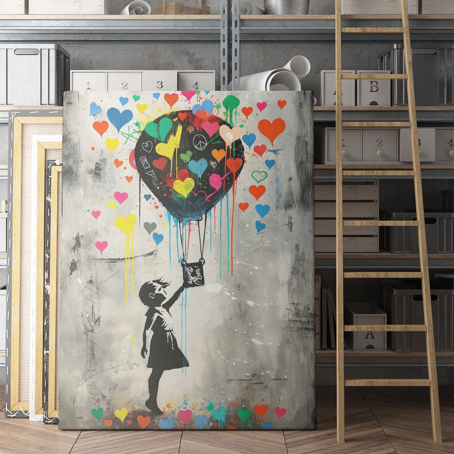 Girl Heart Air Balloons Banksy