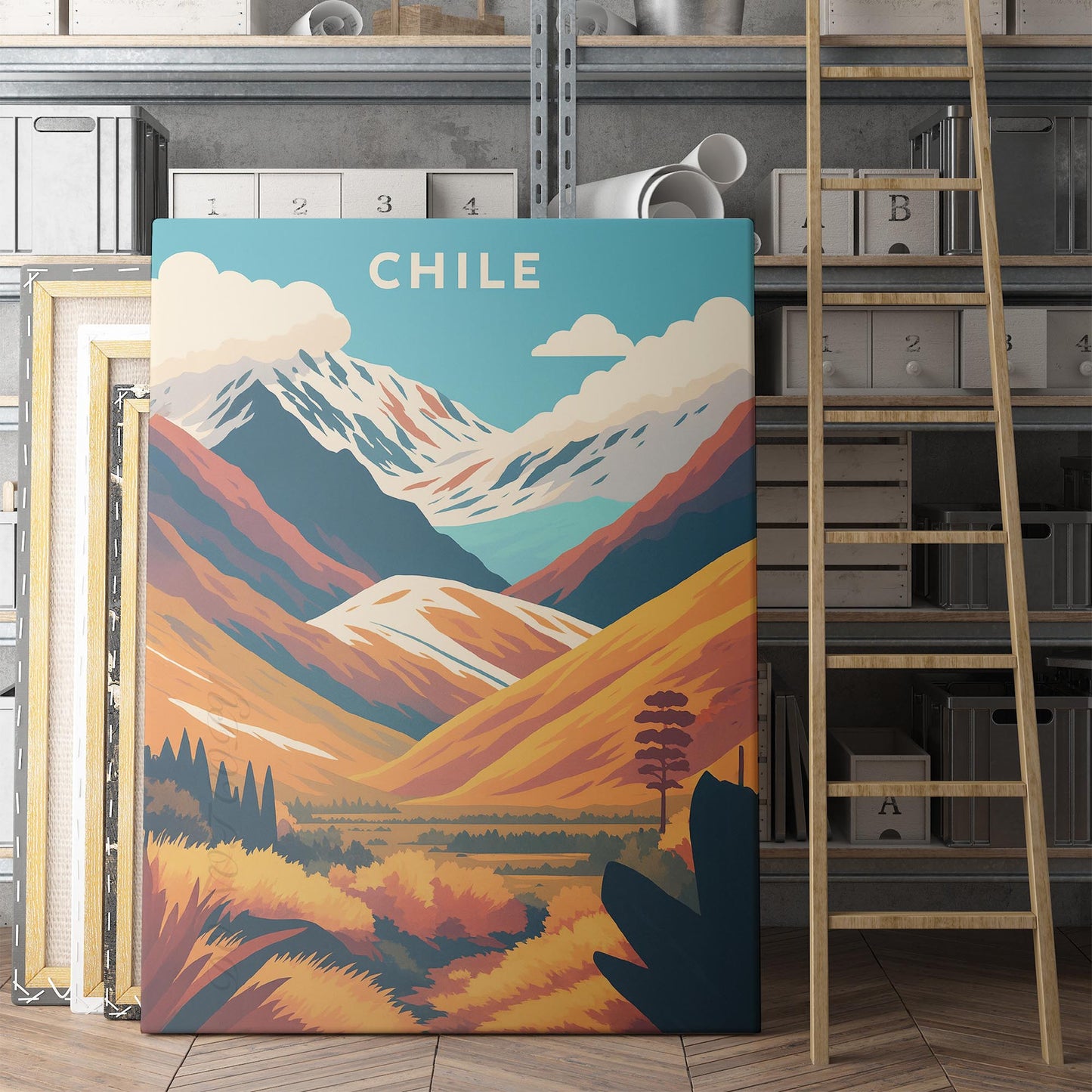 Chile Vintage Travel Poster