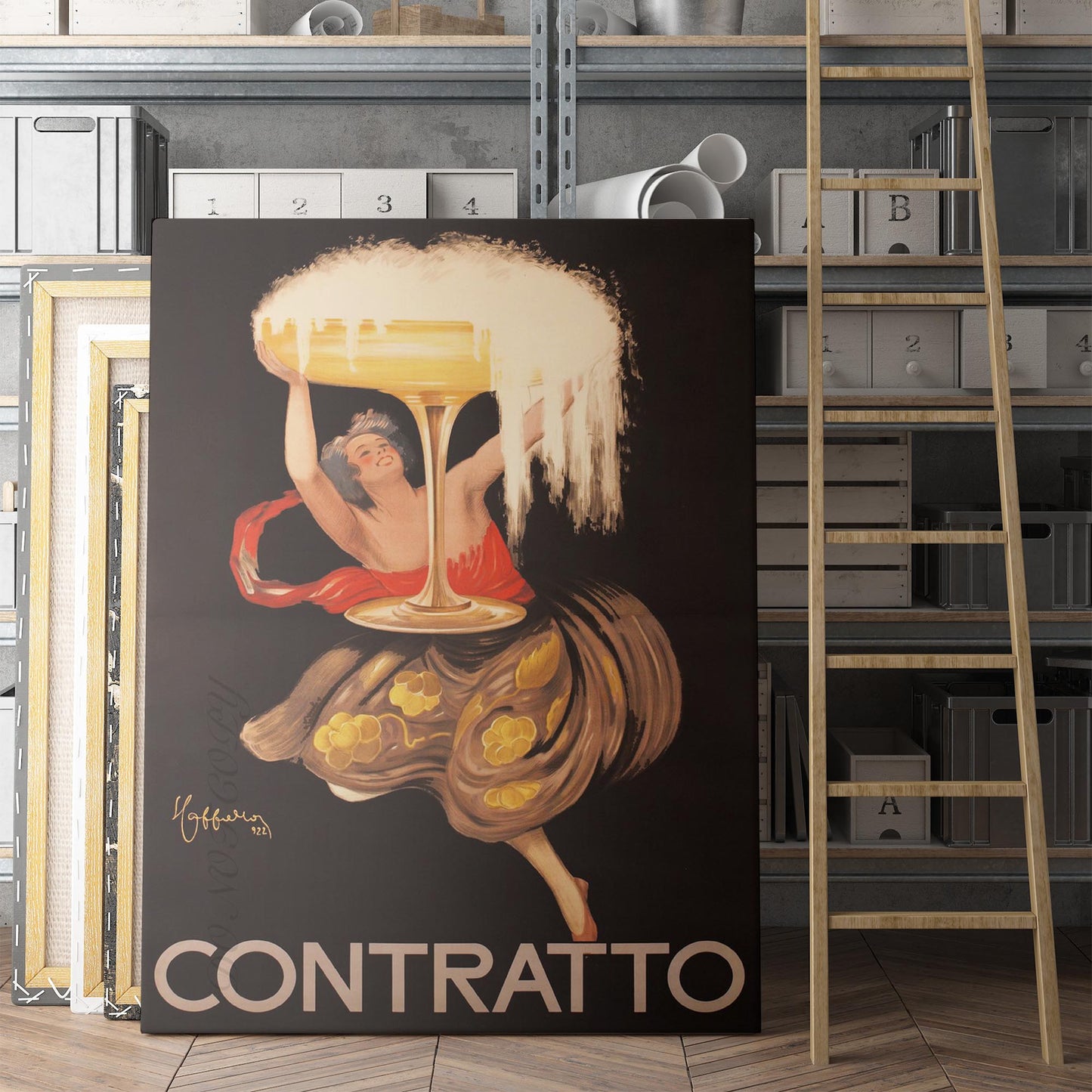 Contratto Champagne Girl Vintage Drink Advertising