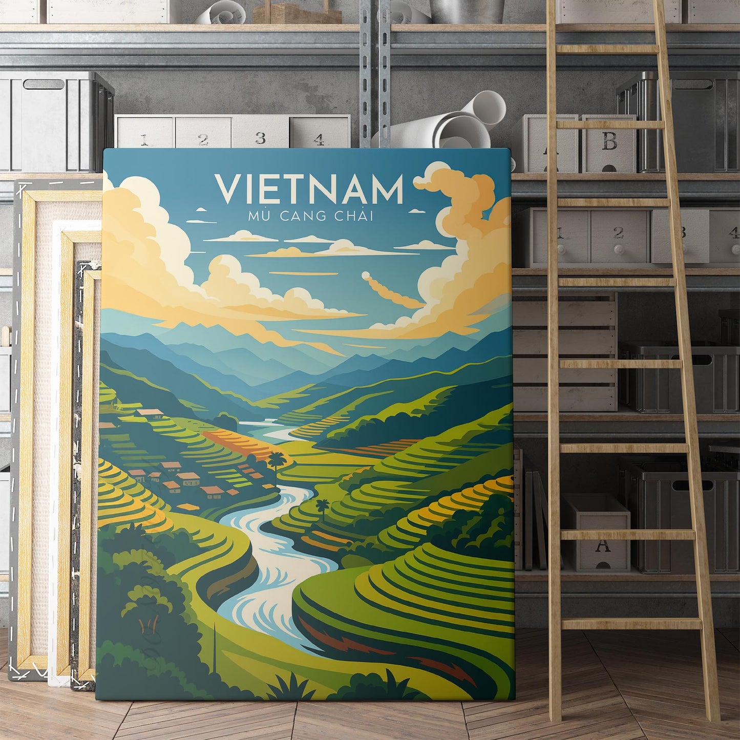 Vietnam Vintage Travel Poster