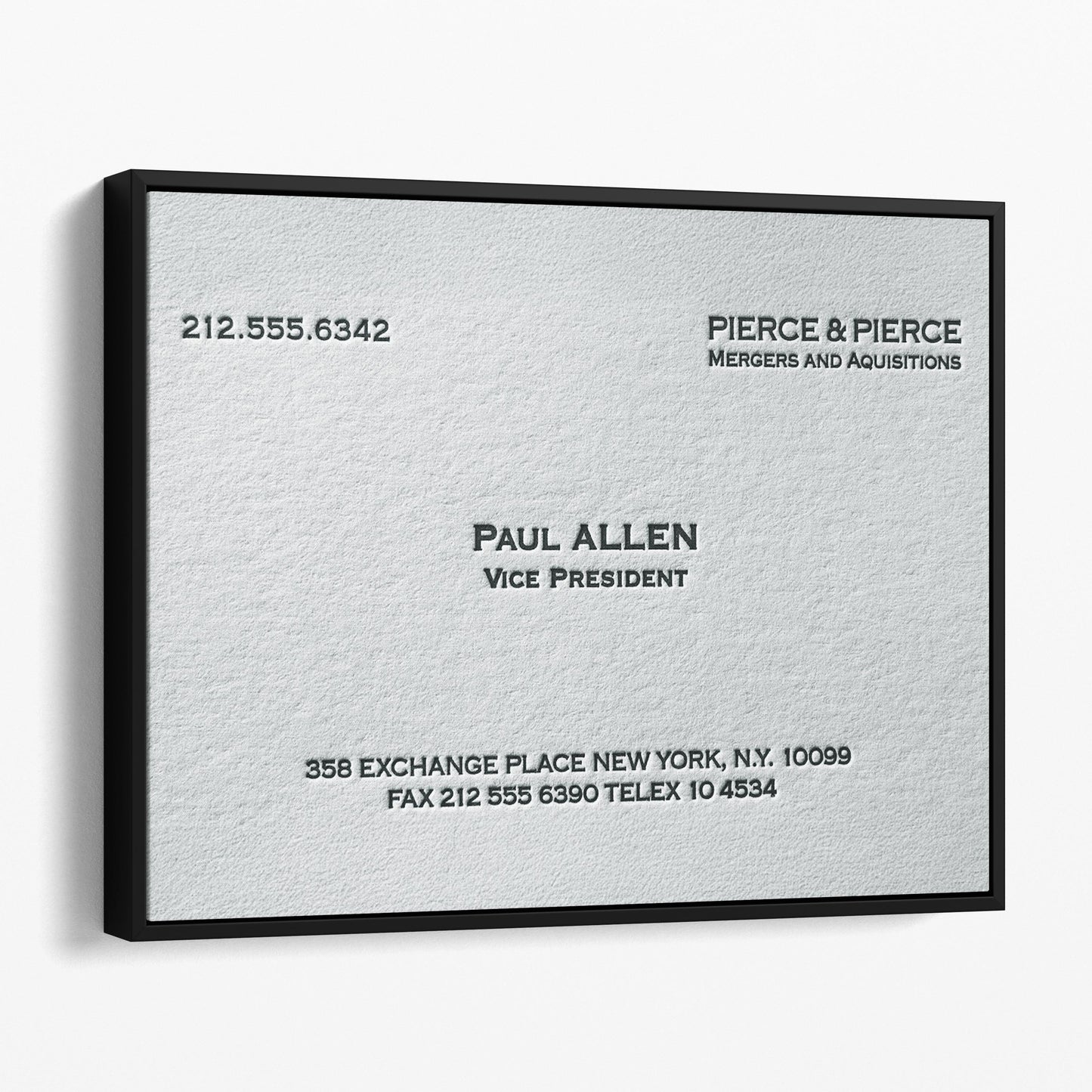 Paul Allen Business Card American Psycho