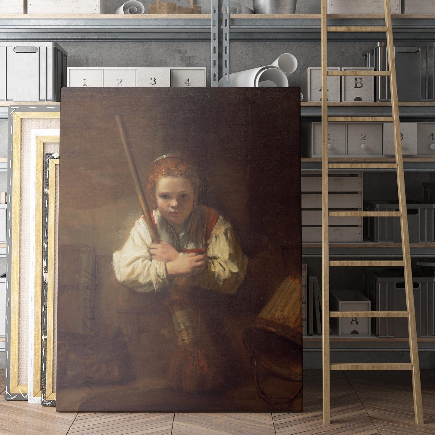 A Girl with a Broom, by Rembrandt