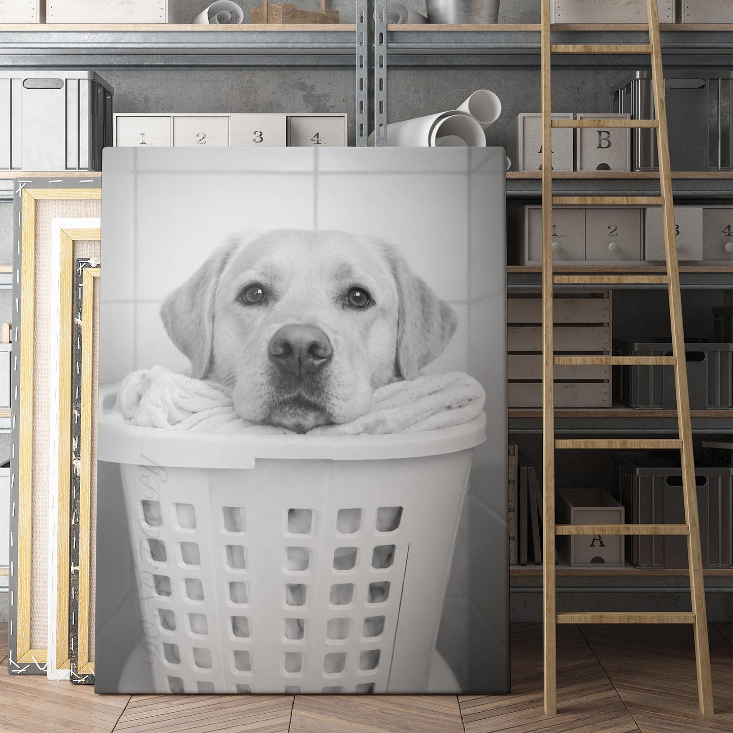 Yellow Labrador Retriever Dog Laundry