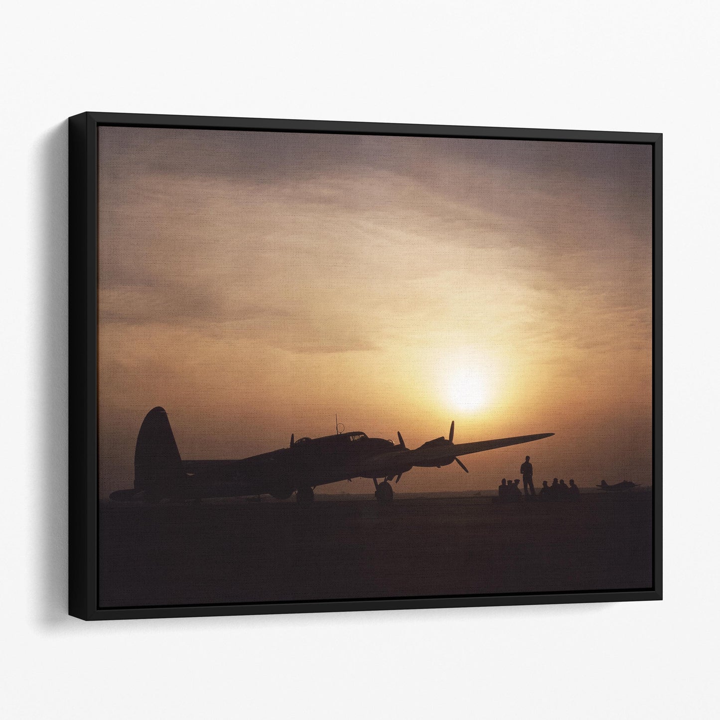 Sunset Silhouette of a B17 Flying Fortress, World War Two