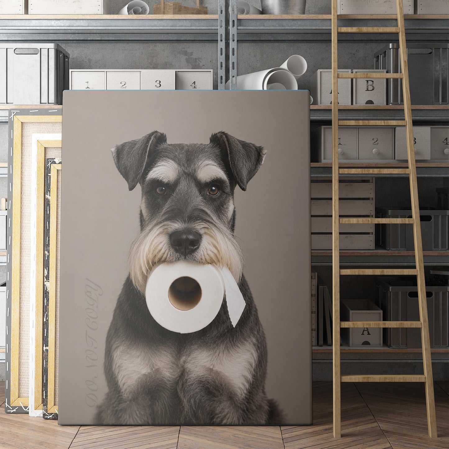 Standard Schnauzer Dog Toilet Paper