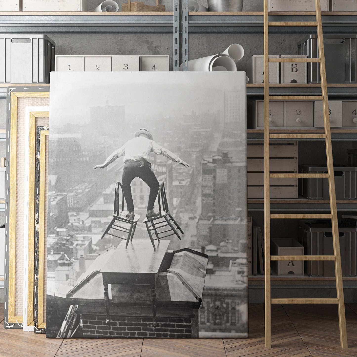 Balancing On Two Chairs Vintage 1900s