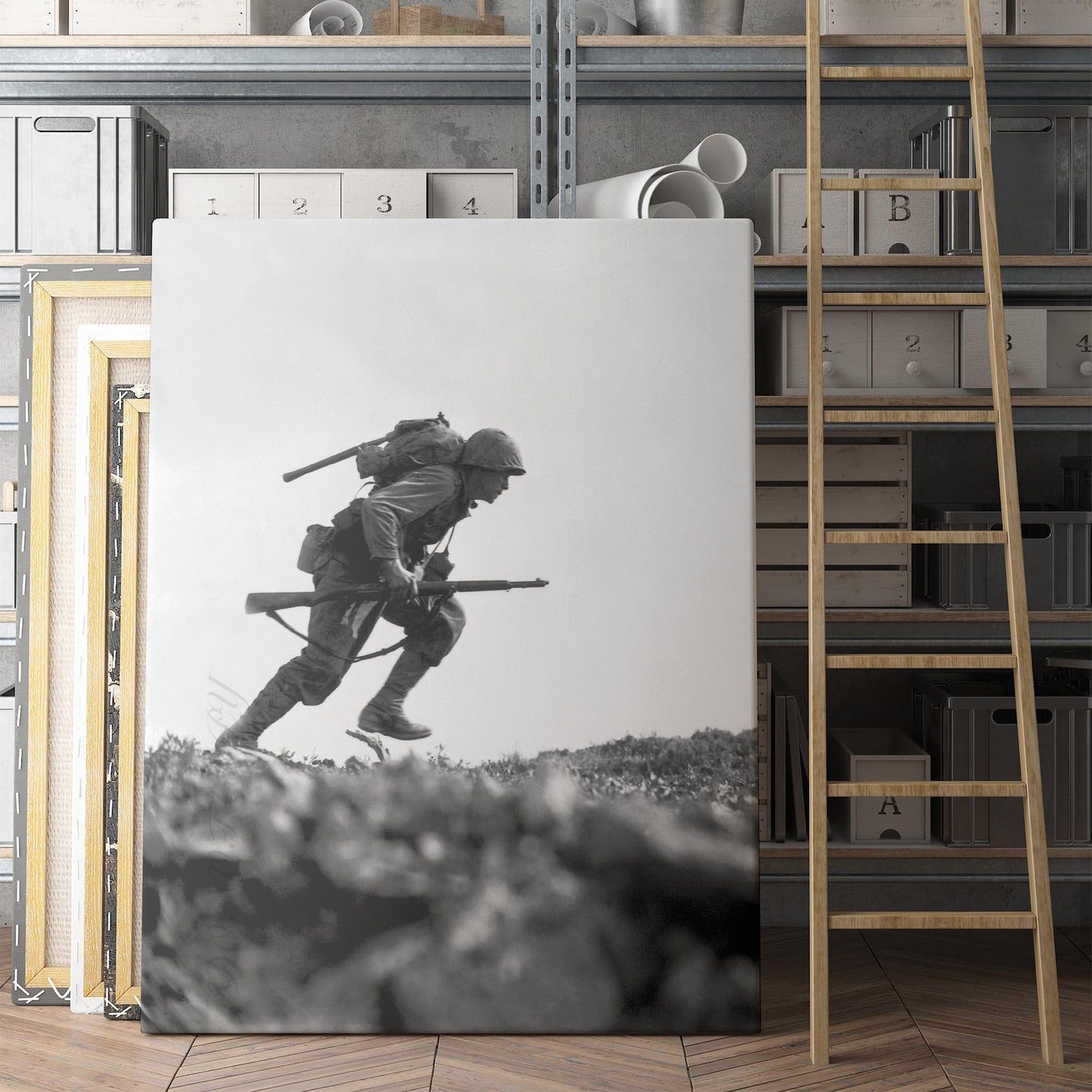 US Marine Dashes Across Death Valley, World War Two