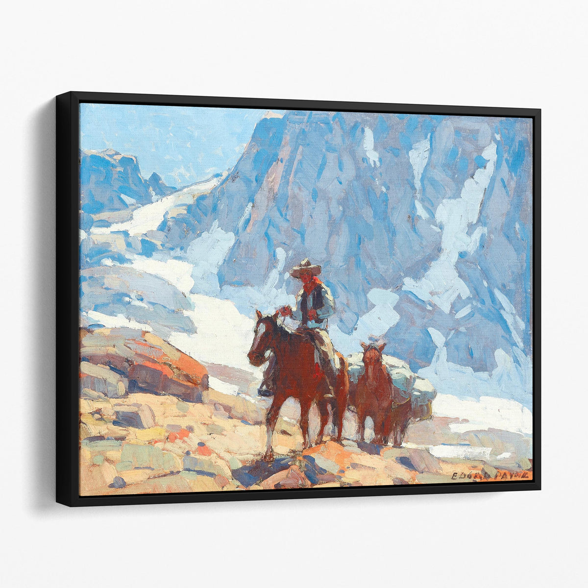 Rider and Pack Horse in the Sierras - Edgar Payne