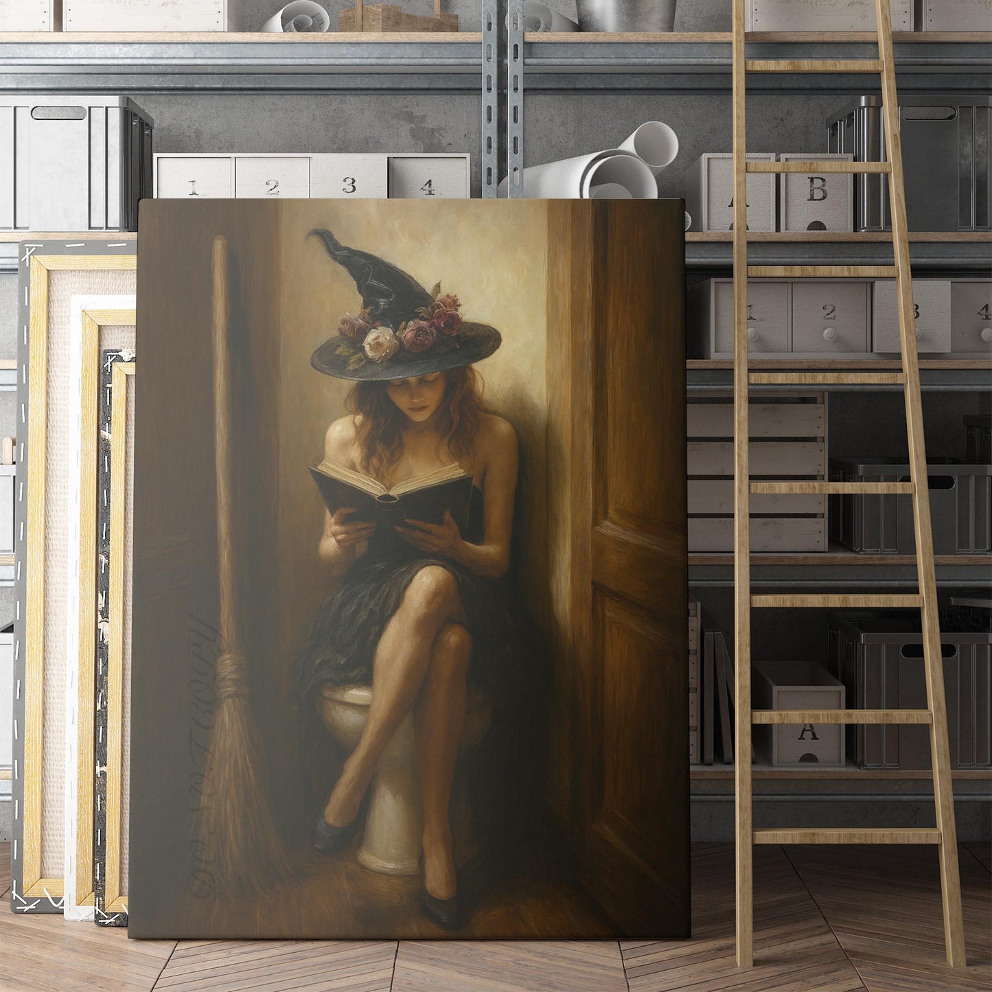 Witch Reading On The Toilet