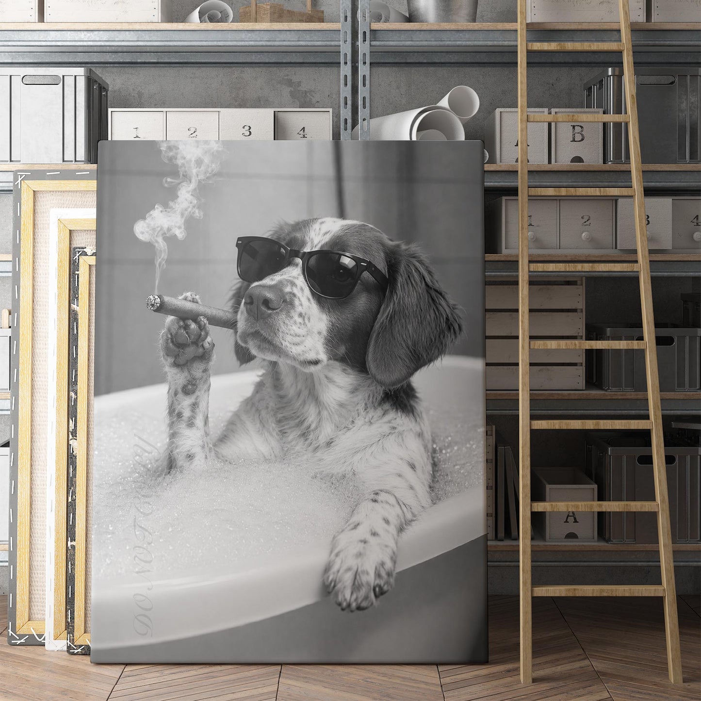 Brittany Dog Bathtub Cigar