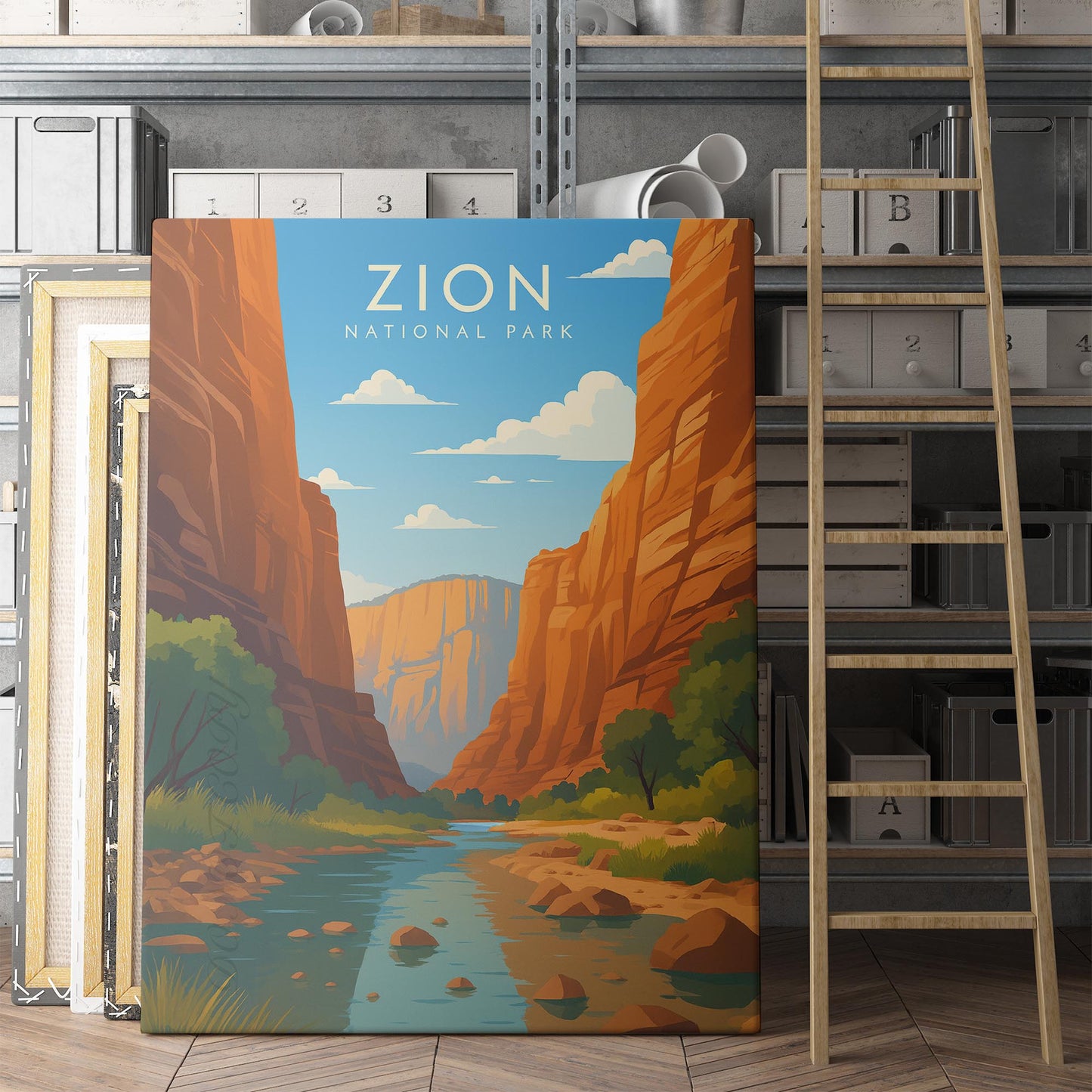 Zion National Park Vintage Travel Poster