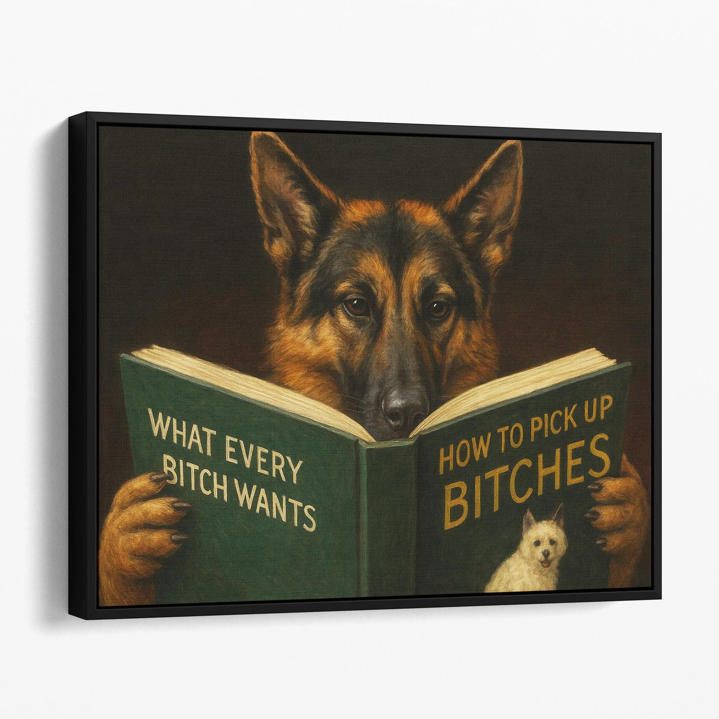 German Shepherd Dog Reading Dating Book