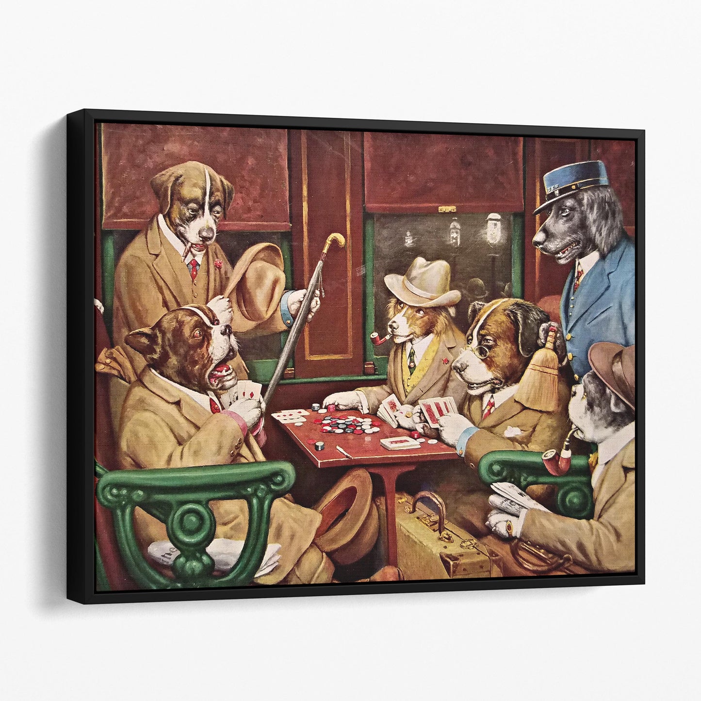 Dogs Playing Poker Cards - His Station & Four Aces