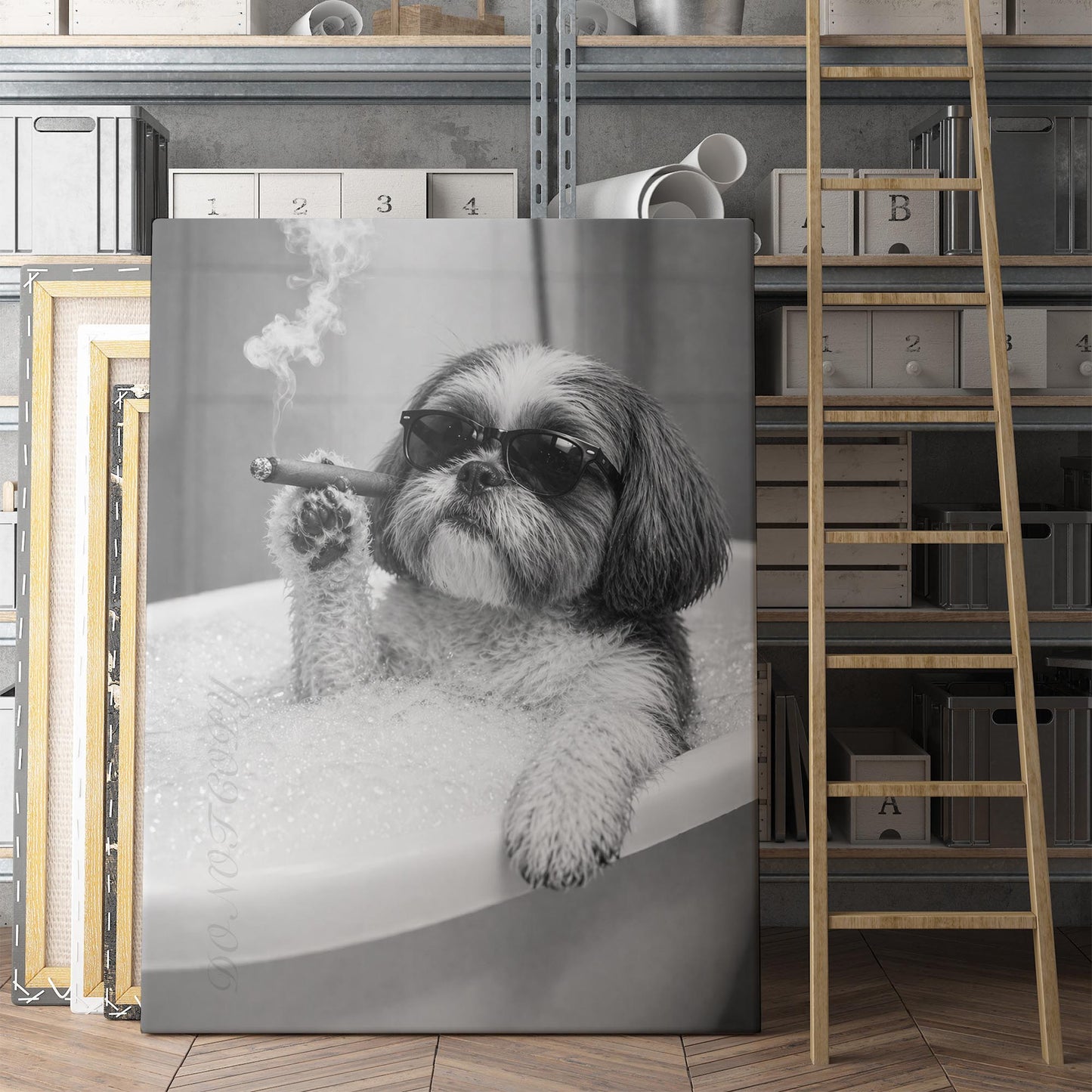 Shih Tzu Dog Bathtub Cigar