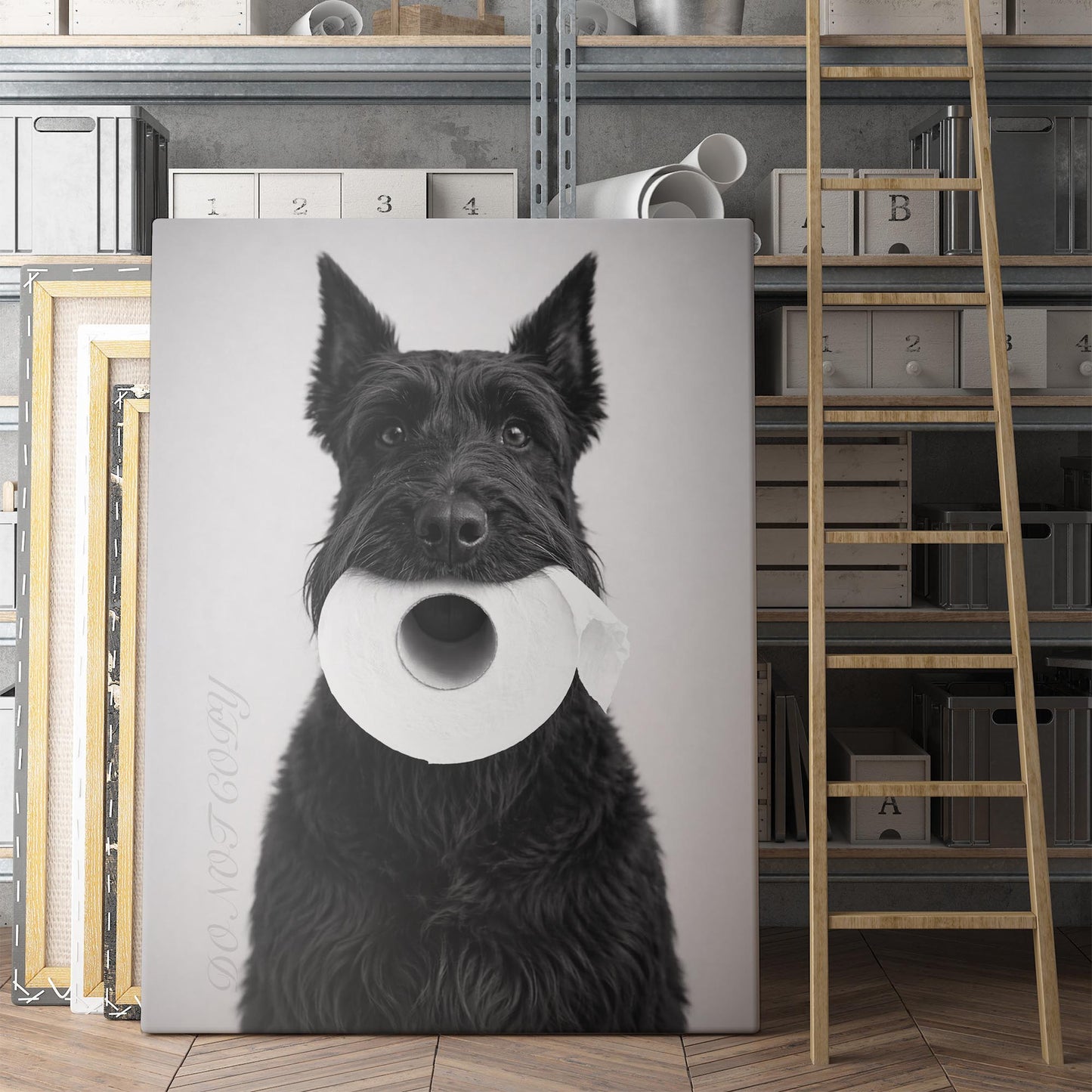 Giant Schnauzer Dog Toilet Paper