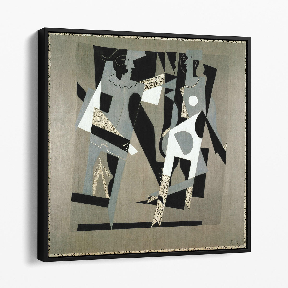 Harlequin and Woman with Necklace 1917 - Picasso