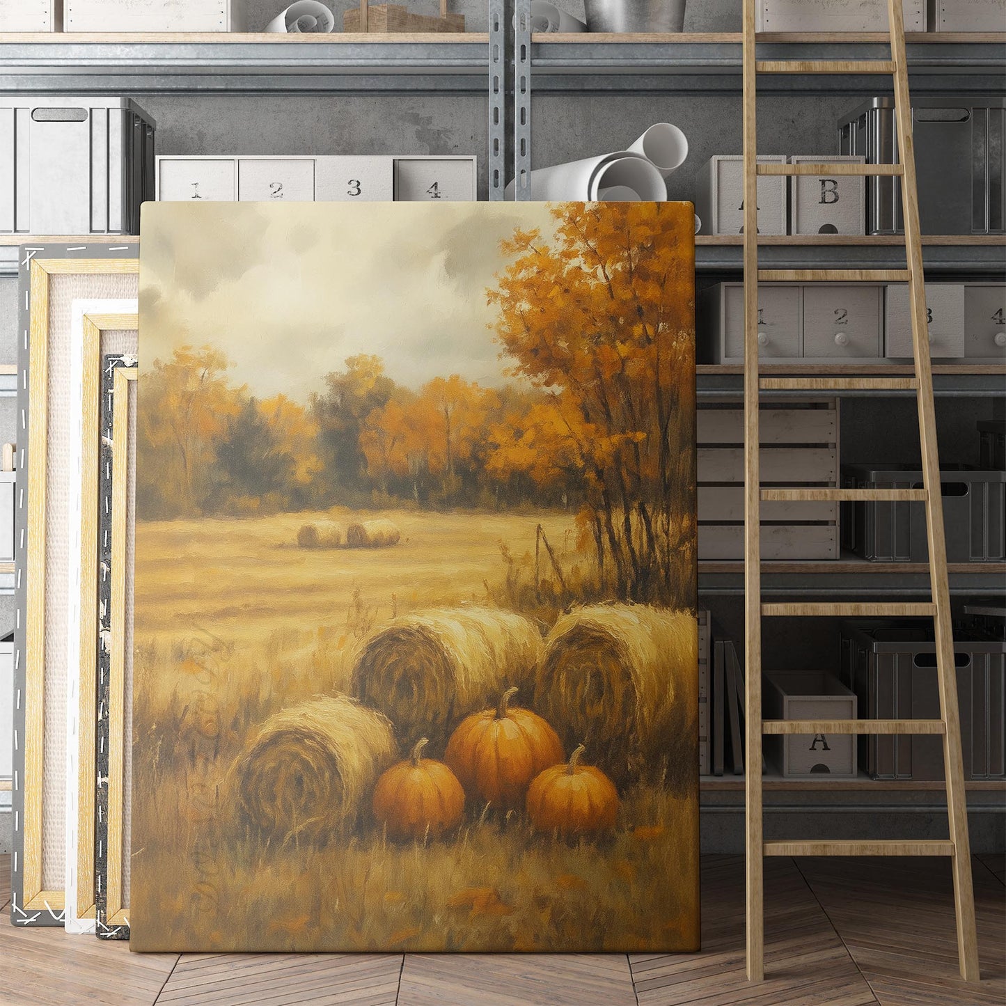 Autumn Pumpkin Field Landscape