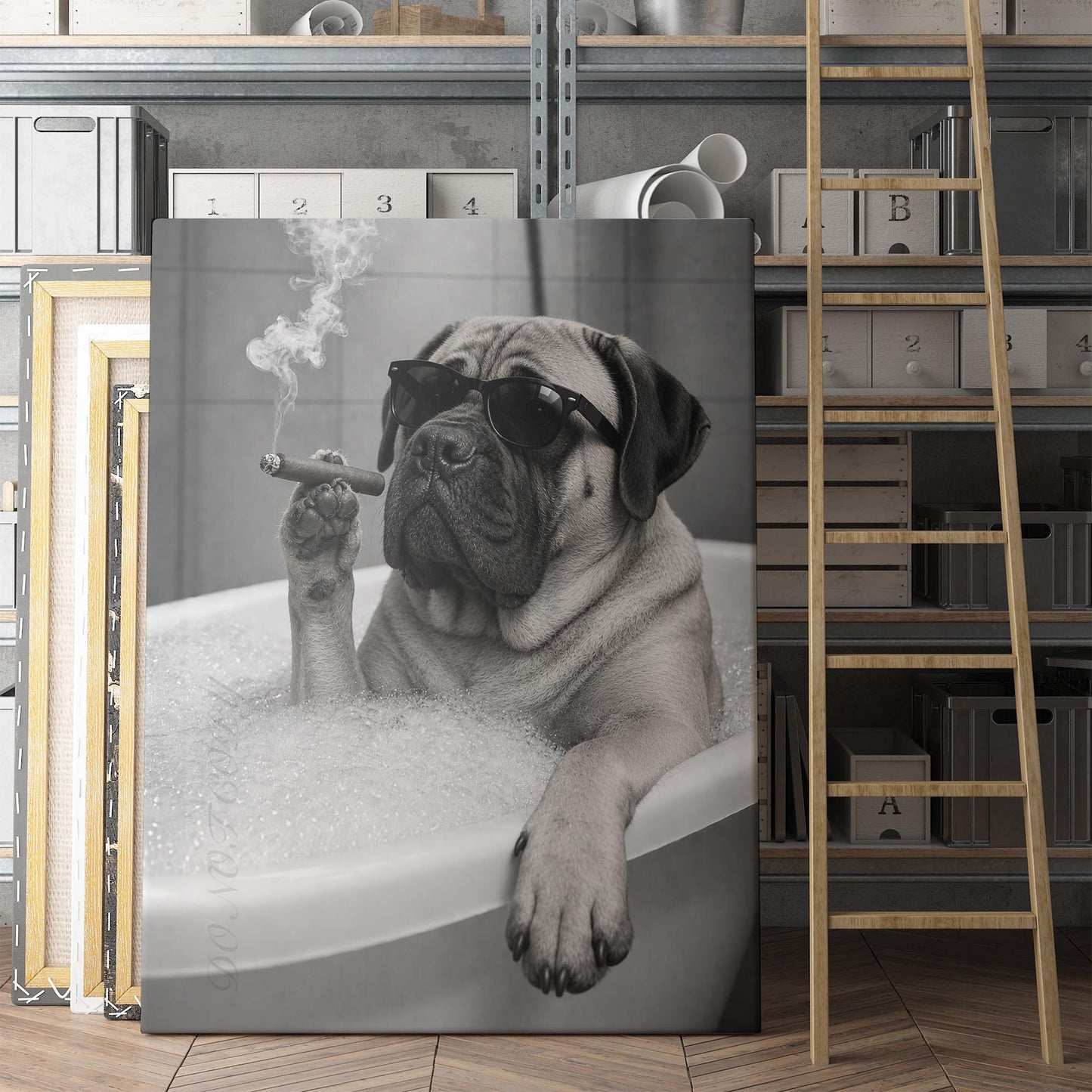 Mastiff Dog Bathtub Cigar