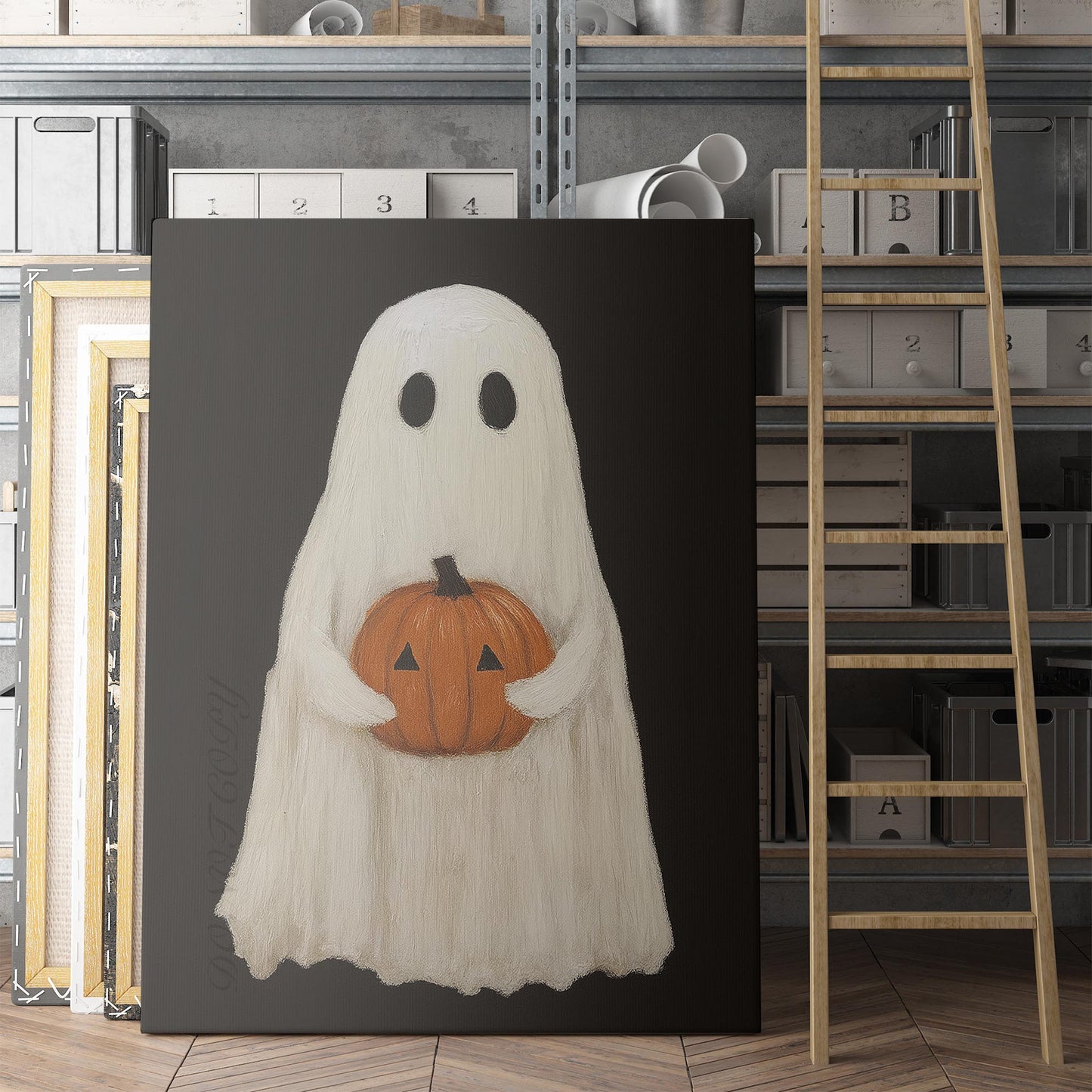 Ghost Holding A Pumpkin