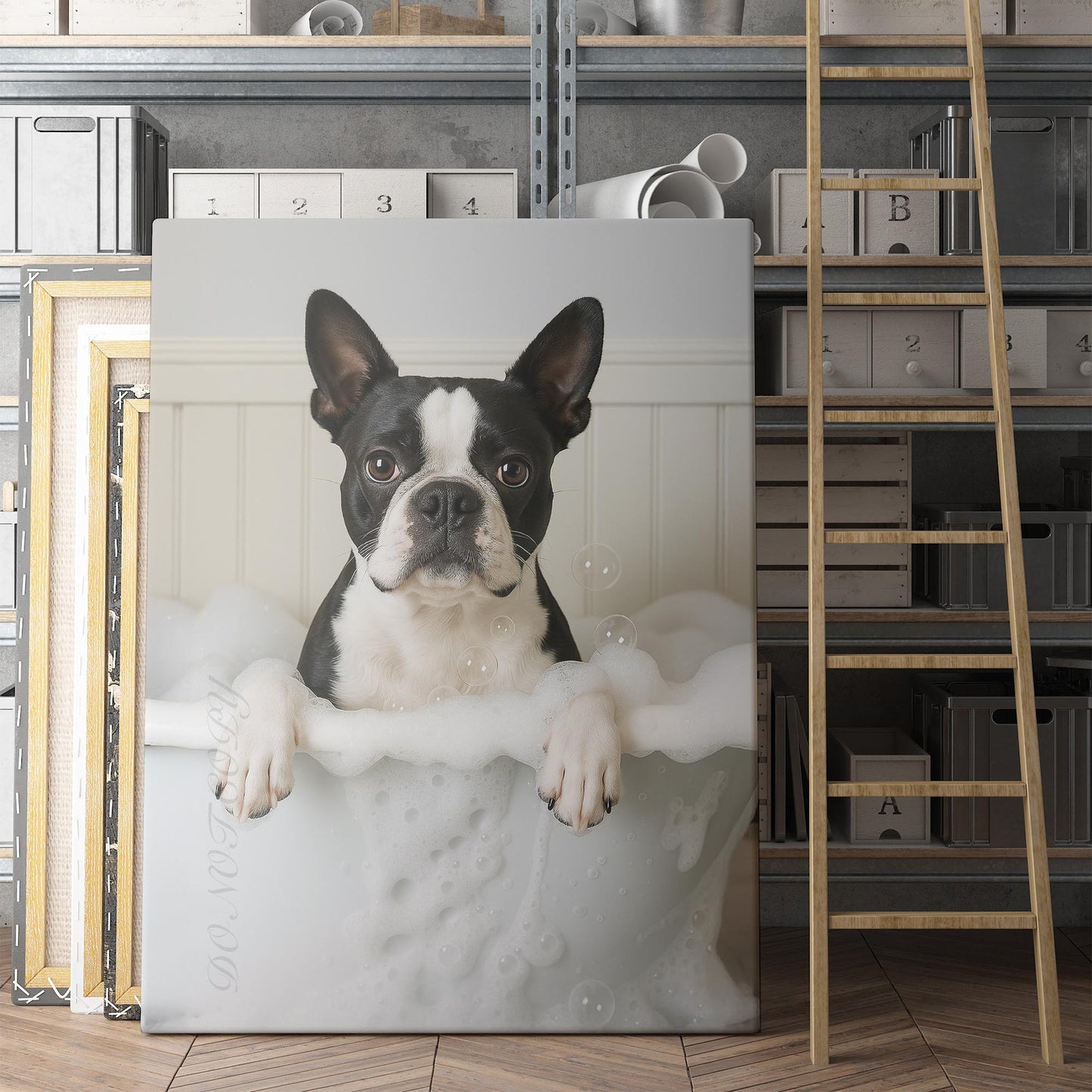 Boston Terrier Dog Bubble Bath