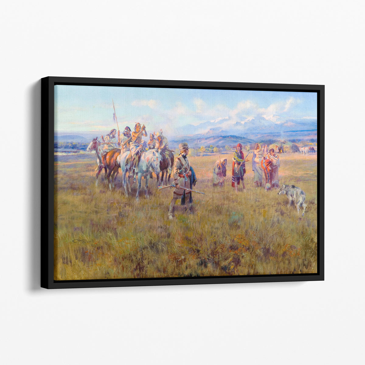 Lewis and Clark Reach Shoshone Camp Led by Sacajawea - Charles M Russell