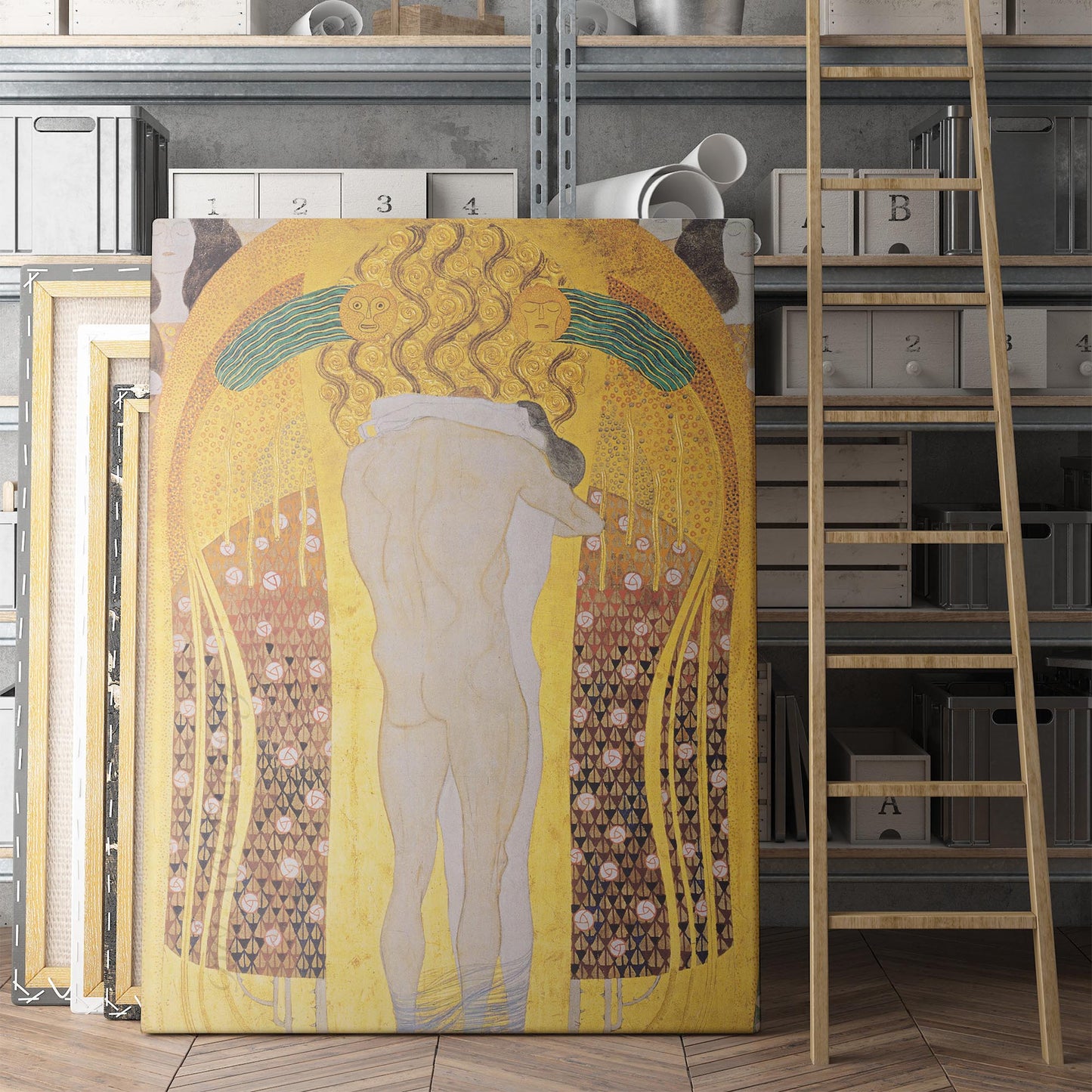 Beethoven Frieze - Diesen Kuss Der Ganzen Welt by Gustav Klimt