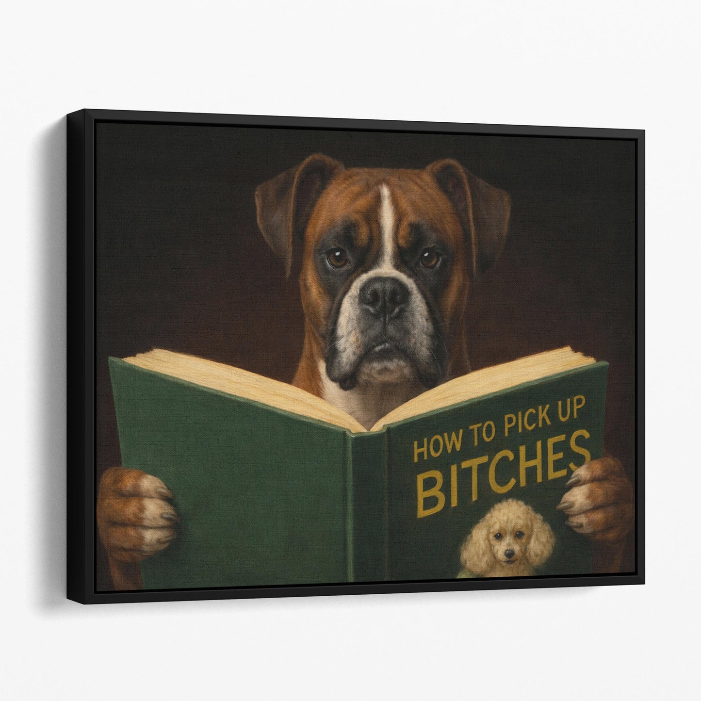Boxer Dog Reading Dating Book