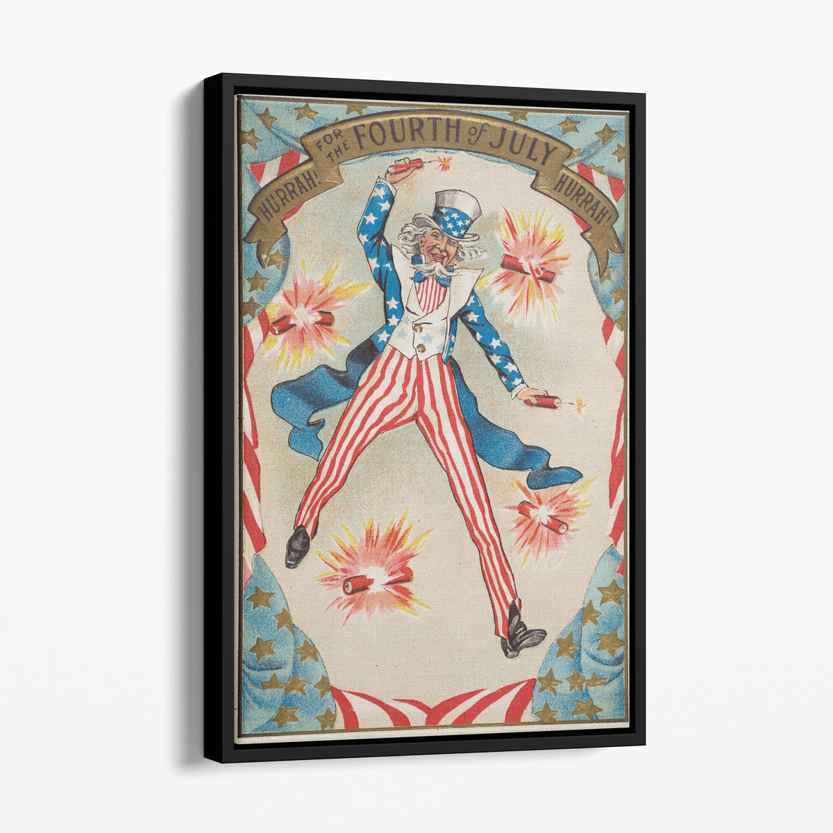 Hurrah! For the Fourth of July Hurrah! - Uncle Sam Postcard