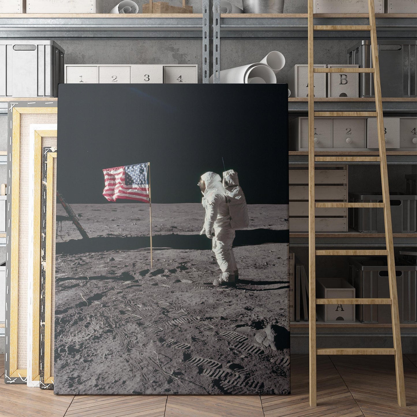 Buzz Aldrin Salutes The American Flag On The Moon