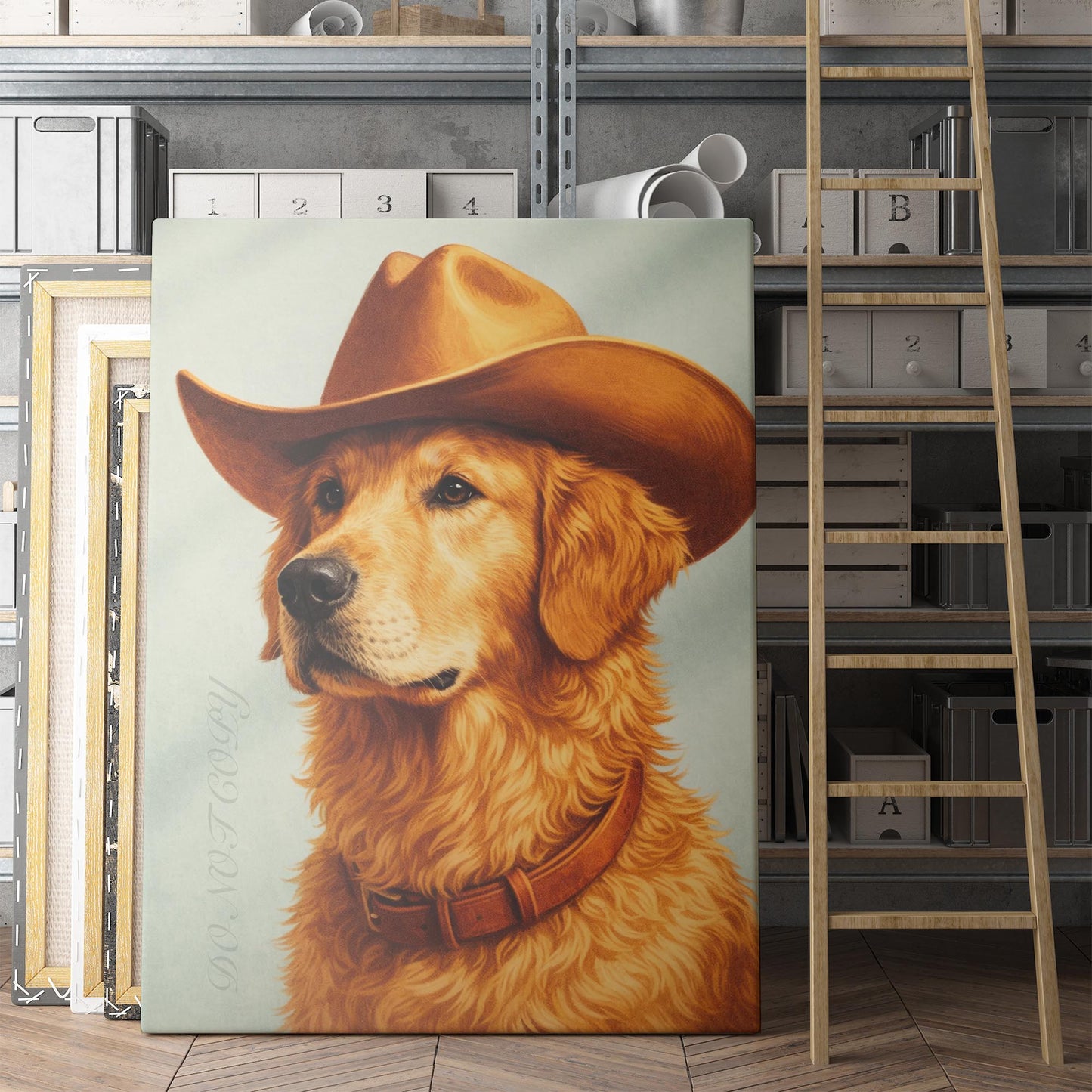 Golden Retriever Dog Cowboy
