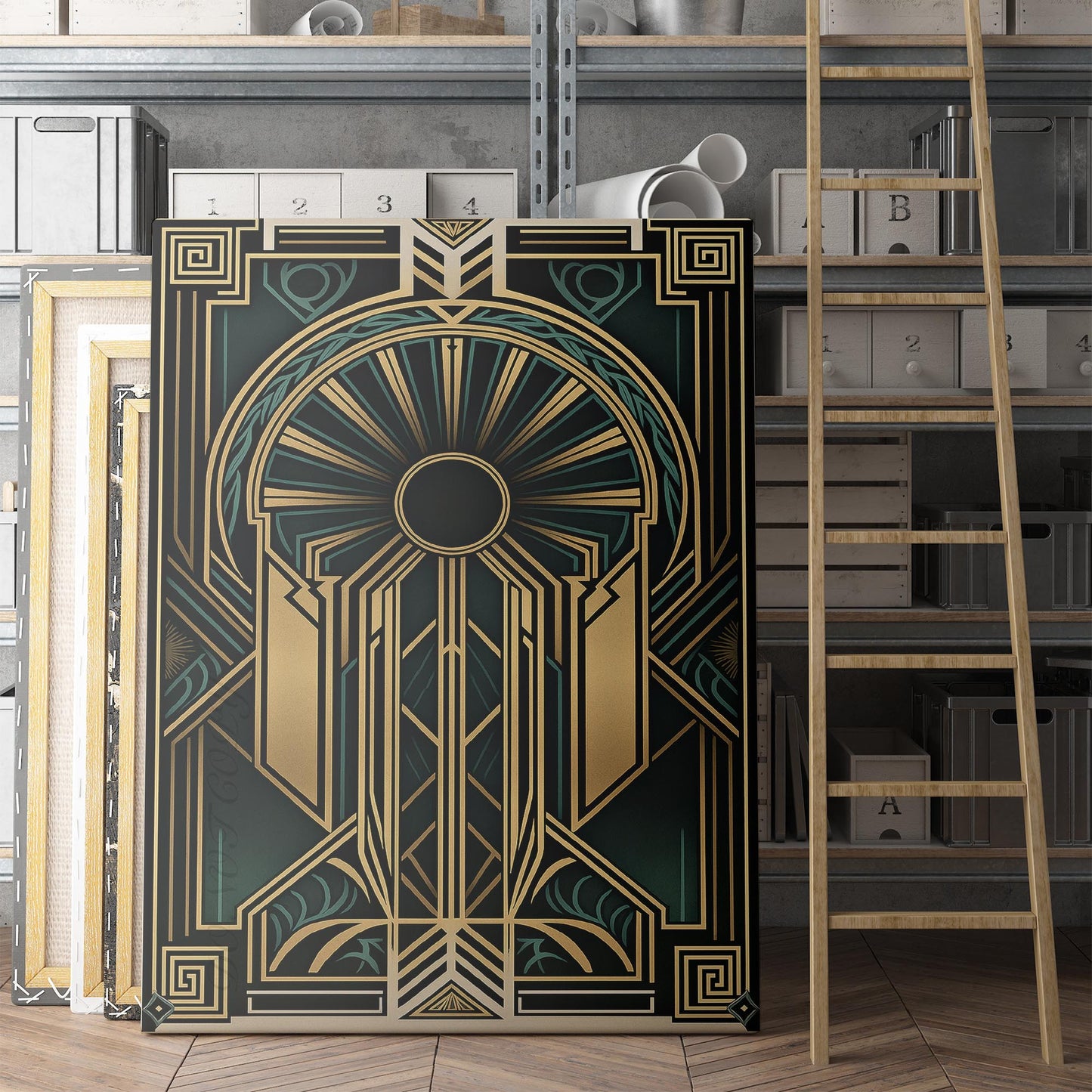 Gold And Green Art Deco