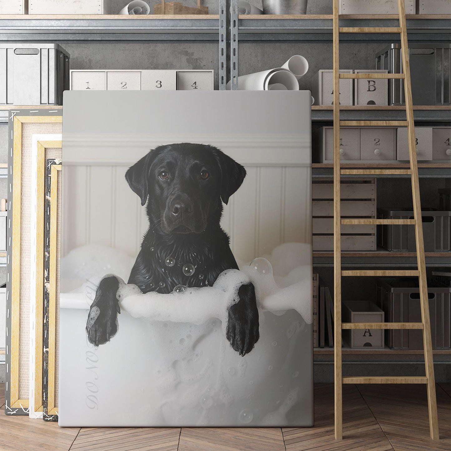 Black Labrador Dog Bubble Bath