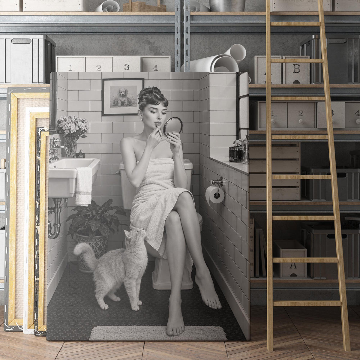 Audrey Hepburn On The Toilet