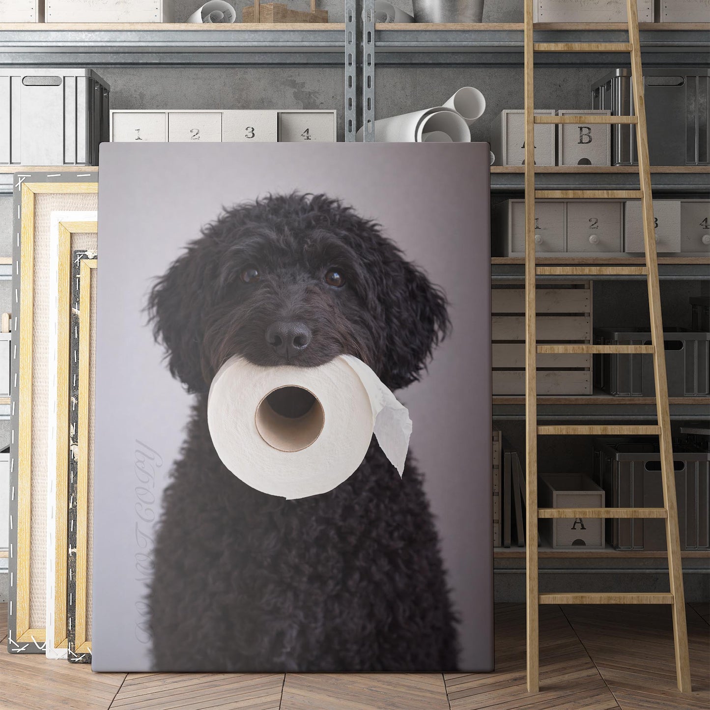 Black Golden Doodle Dog Toilet Paper