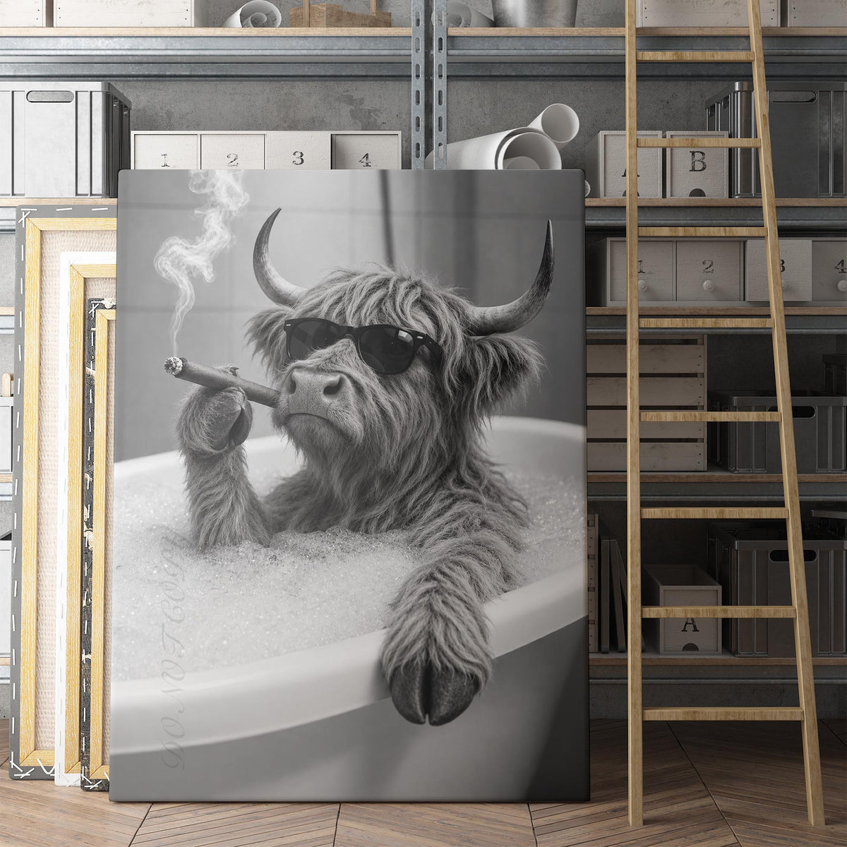 Highland Cow Bathtub Cigar