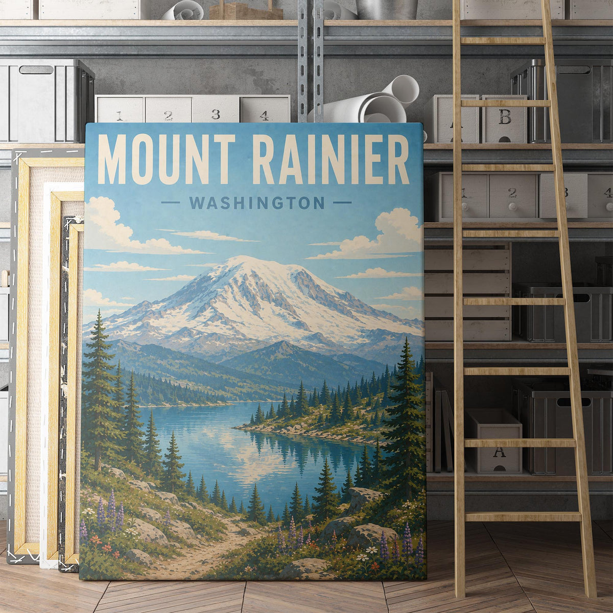 Mount Rainier Washington Travel Poster