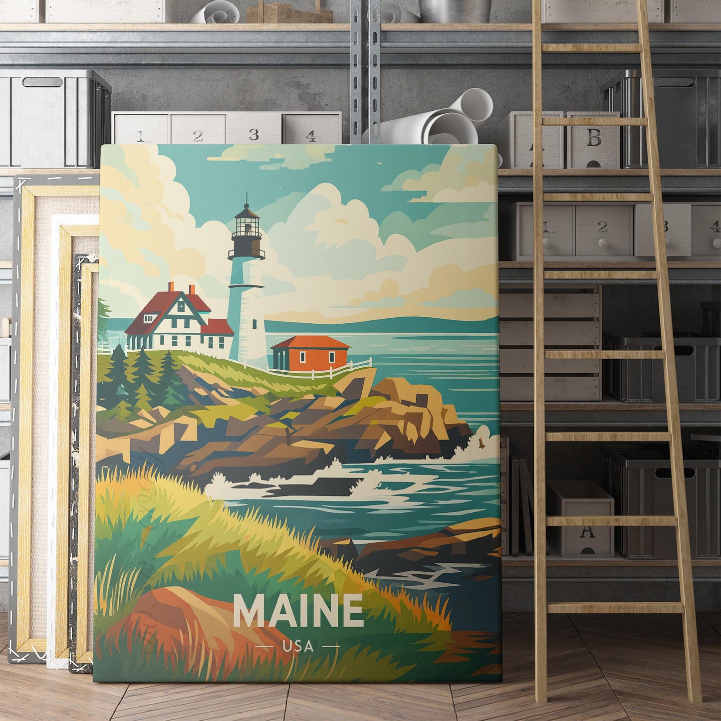 Maine USA Vintage Travel Poster