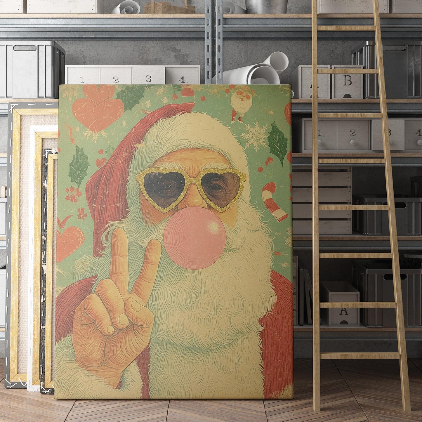 Retro Santa Pink Bubble Gum