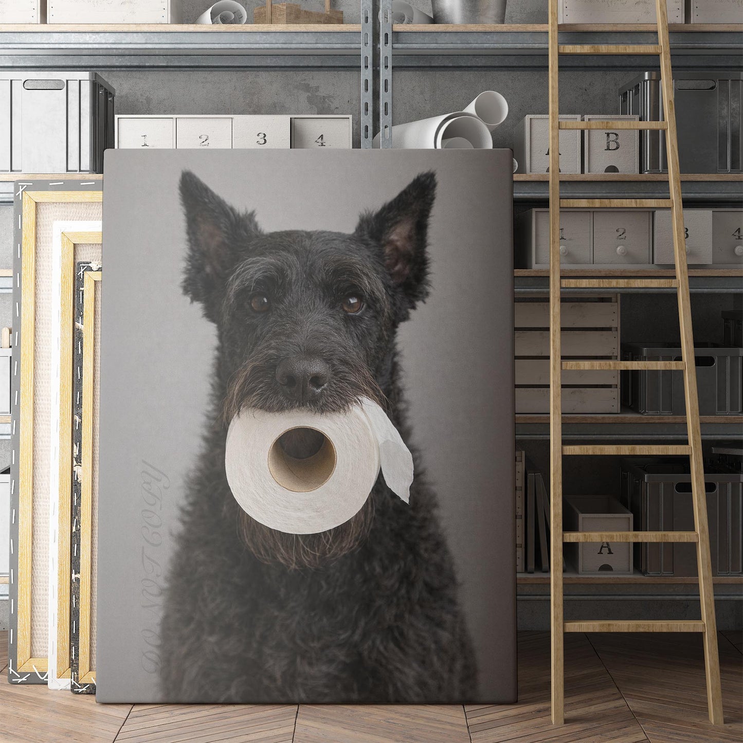 Giant Schnauzer Dog Toilet Paper