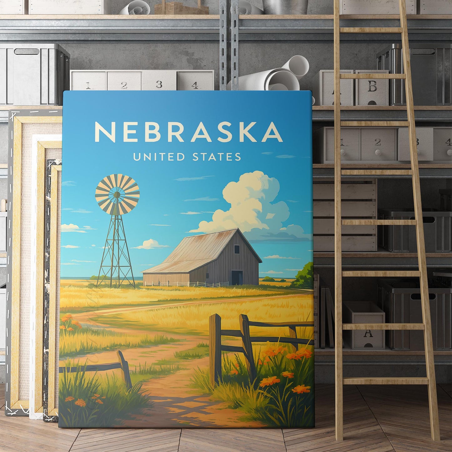 Nebraska Vintage Travel Poster