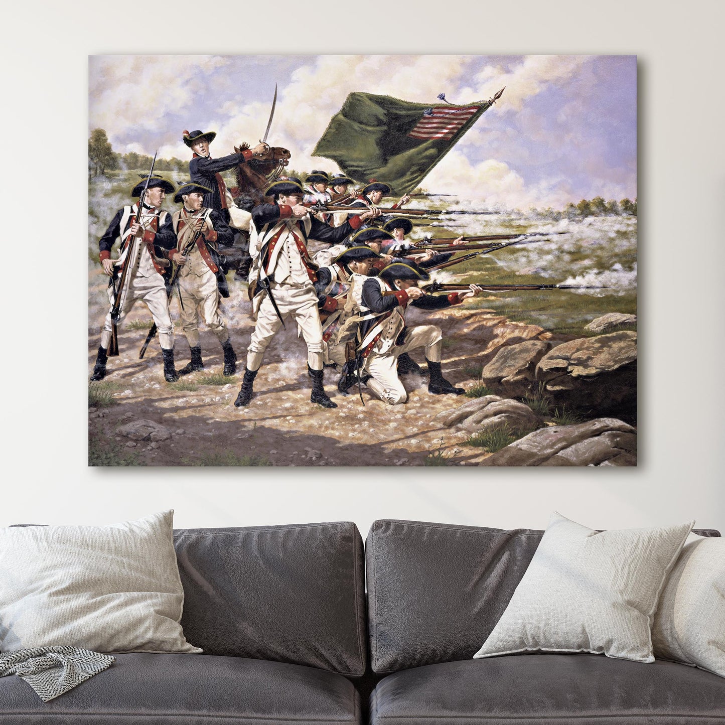 The Delaware Regiment At The Battle of Long Island by Domenick D'Andrea