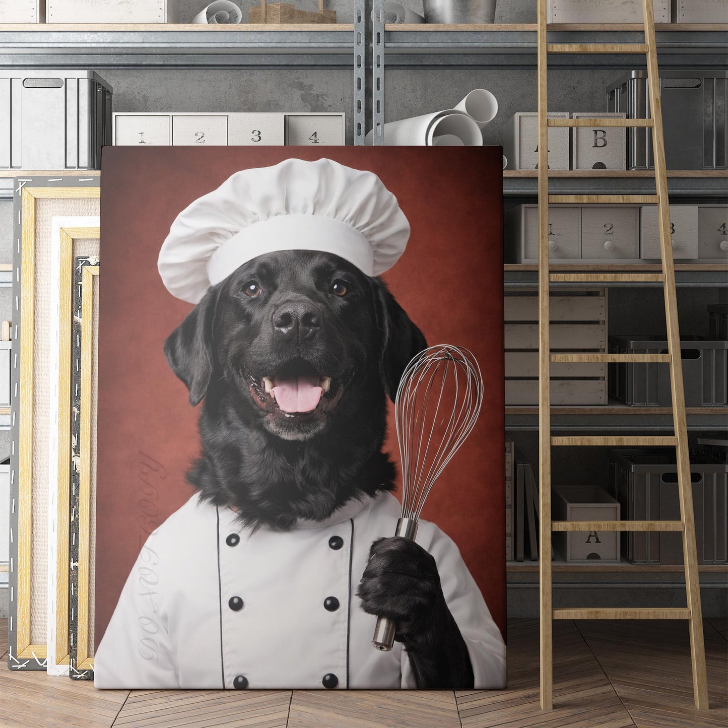 Black Labrador Kitchen Chef Dog