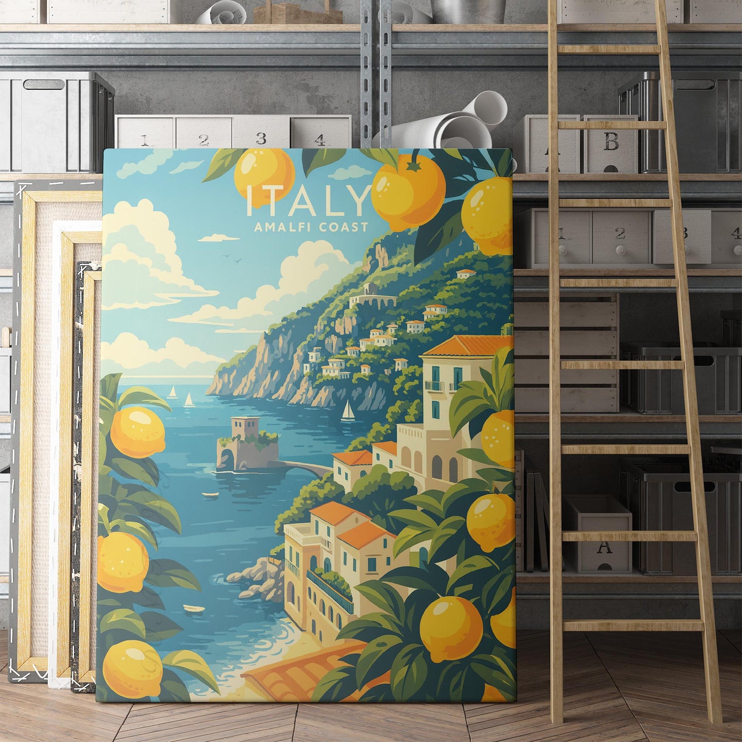 Amalfi Coast Italy Travel Poster