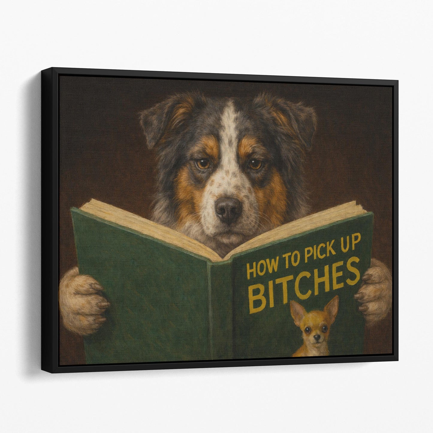 Australian Shepherd Dog Reading Dating Book